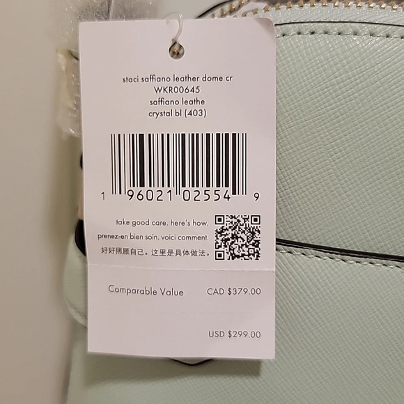 Kate Spade Staci Dome Crossbody Crystal Blue Mint Gold Hardware NWT - Picture 5 of 9